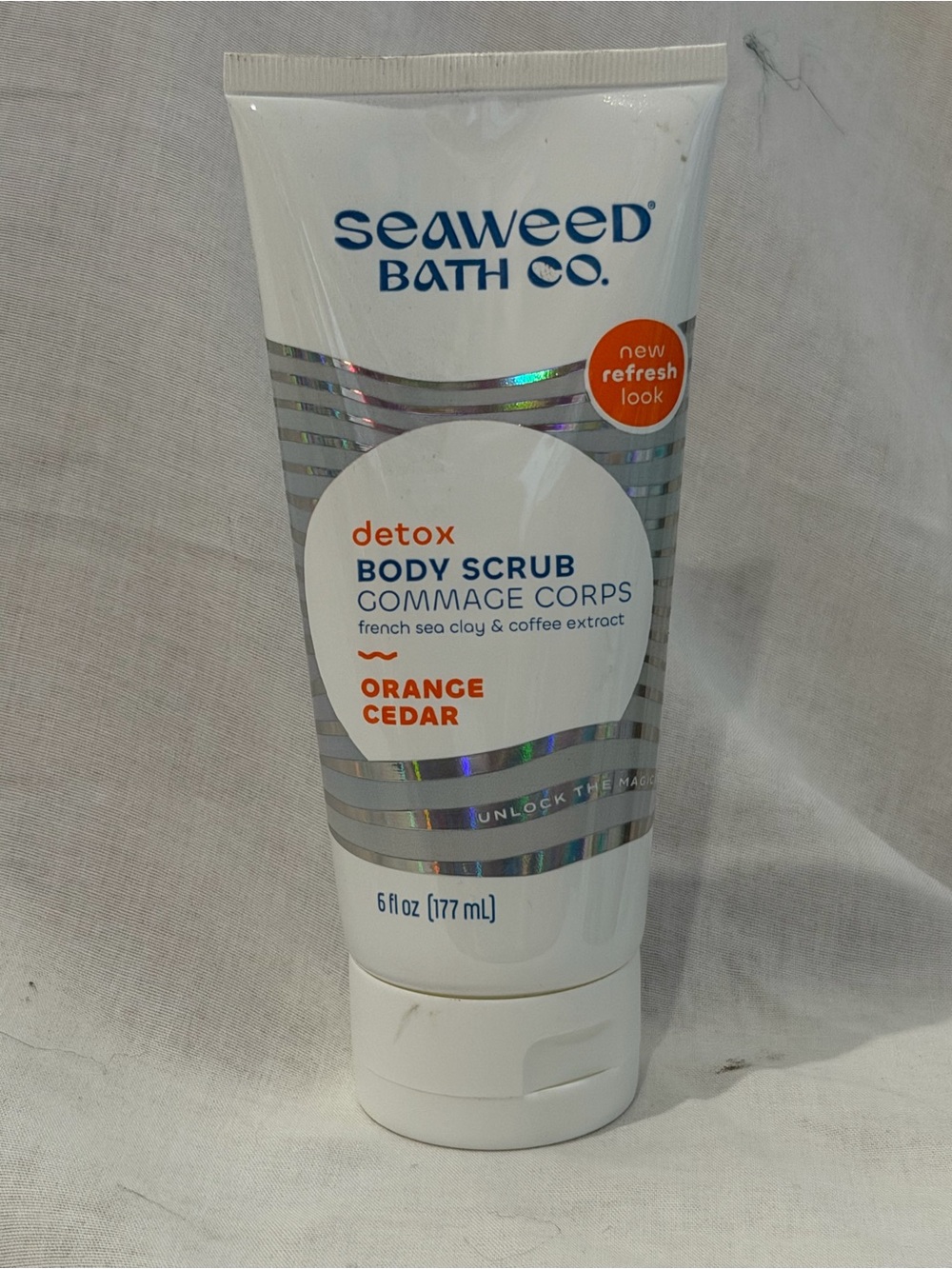 Orange Cedar Detox Body Scrub - White Tube